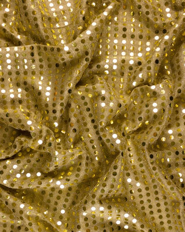 Tissu à Paillettes Rondes Or - Tissushop